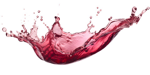 red wine splash isolated on transparent background - design element PNG cutout
