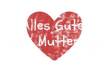 Digital png illustration of alles gute zum muttertag text with heart on transparent background