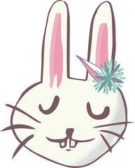 Naklejka premium Digital png illustration of smiley beige bunny on transparent background