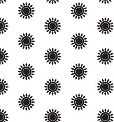 Digital png illustration of black suns repeated on transparent background