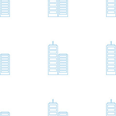 Digital png illustration of blue boxes repeated on transparent background