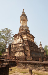 Wat Chedi Chet Thaeo in Si Satchanalai, an ancient satellite city of Sukothai, Thailand