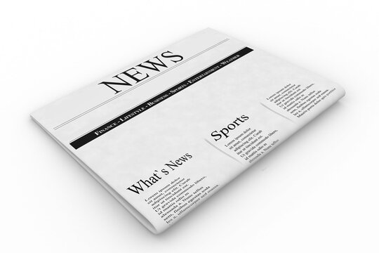 Digital png illustration of black and white newspaper on transparent background