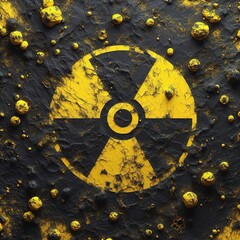 Radiation symbol on wall concept radioactive ground grunge 