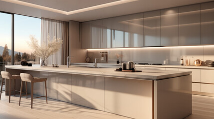 Elegant kitchen, A minimalist style.