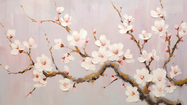 cherry blossom HD 8K wallpaper Stock Photographic Image 