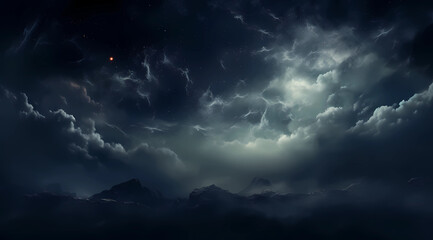 Fototapeta na wymiar The stars and clouds in the night