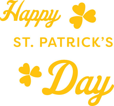 Digital png illustration of happy saint patrick's day text on transparent background