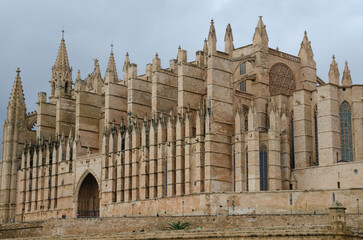 Beautiful sights in Mallorca Spain of the rugged coast, Mediterranean sea and charming architecture