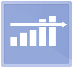Digital png illustration of blue square with white chart on transparent background