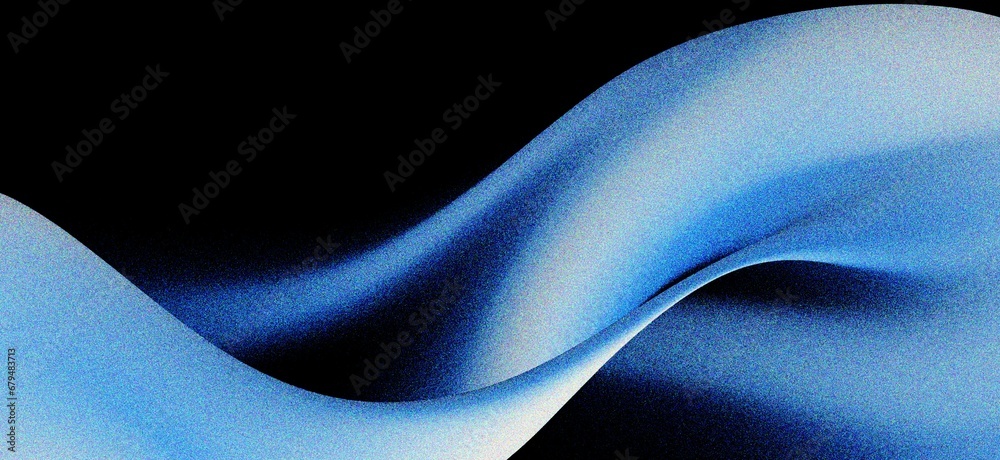 Wall mural abstract blue wavy gradient background with grain and noise texture for header poster banner backdro