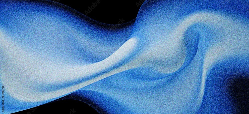 Wall mural abstract blue wavy gradient background with grain and noise texture for header poster banner backdro