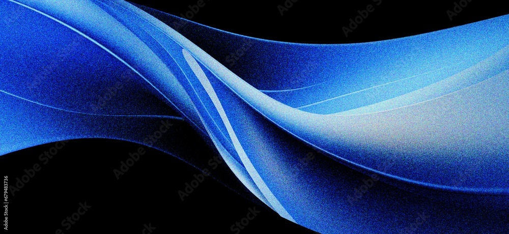 Wall mural abstract blue wavy gradient background with grain and noise texture for header poster banner backdro