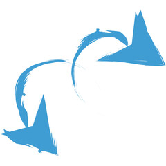 Digital png illustration of blue arrows on transparent background