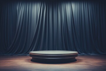 Cinematic podium with curtains - obrazy, fototapety, plakaty