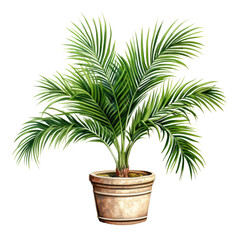 houseplant element. watercolor areca palm illustration. indoor plant.
