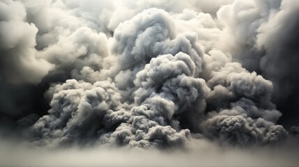 Smoke, Monumental plumes of dense smoke billow upward. - obrazy, fototapety, plakaty