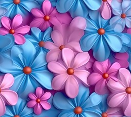 flowers background 3D Flowers Colorful