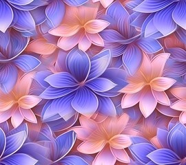3D Flowers Colorful abstract floral background