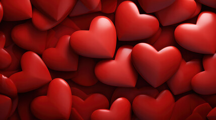 Red hearts background for valentines day. generative ai