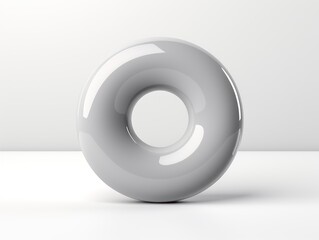 donut with grey color.3D style imitation.