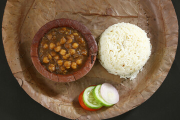 Chole Chawal or Chole Masala Rice, Indian dish
