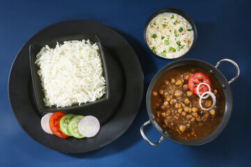 Chole Chawal or Chole Masala Rice, Indian dish