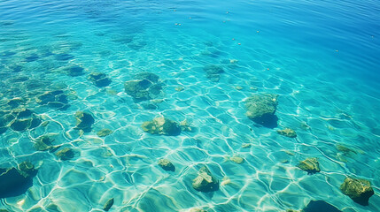 Naklejka na ściany i meble coral reef and sea HD 8K wallpaper Stock Photographic Image 