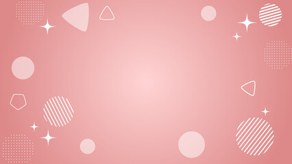 様々な形の図形が広がる　
色背景　シェイプ白色
