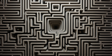 Linear Labyrinth is a maze of intersecting lines, labyrinth in the labyrinth. Generative Ai content
