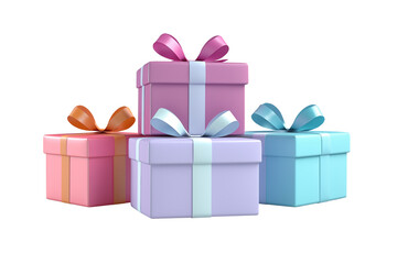 Obraz premium 3D gift boxes transparency background