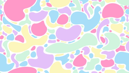seamless pattern, abstract liquid-shaped elements,pastel color, organic shapes, background, wallpaper