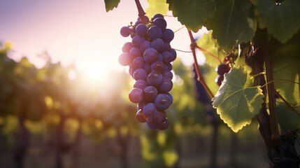 Fototapeta premium red wine grapes on vine