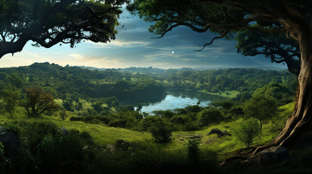 landscape with trees HD 8K wallpaper Stock Photographic Image 
