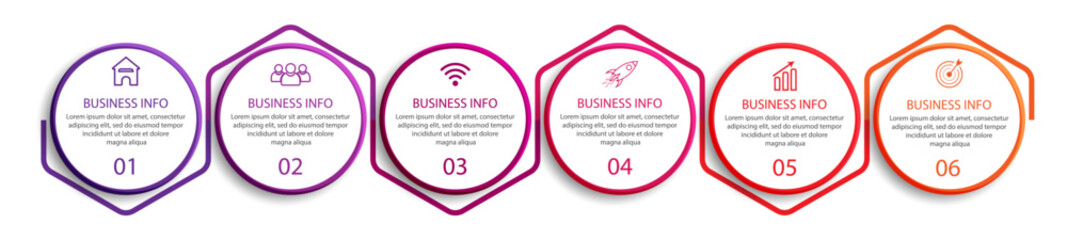 Simple Business Infographic design, vector
template with colorful lines, icons, numbers and
11 choices or steps. Can be used for process diagrams,
presentations, workflow layouts, banners, flowcharts