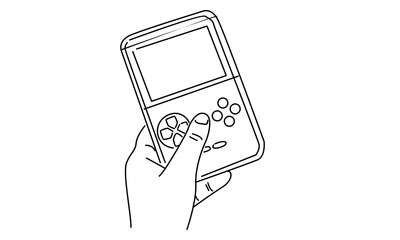 line art of vintage game console