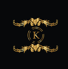 luxury golden latter logo design