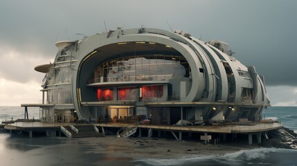 A future society embraces building designs to withstand the fury of powerful hurricanes