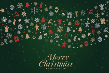 Christmas, Happy New Year background Christmas, Christmas tree, Santa Claus, Christmas title, Christmas decoration, Christmas hat, Christmas socks vector elements collection