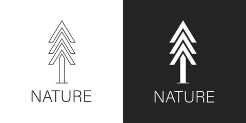 black and white pine tree vector, logo, icon. nature, tree, plant, pine, fir, pine tree, wood, leaf, leaves, forest, evergreen, environment, flat, logo, icon, clipart, sticker, vector illustration.
