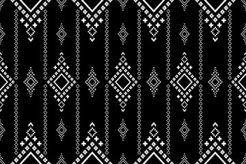 Nature vintages cross stitch traditional ethnic pattern paisley flower Ikat background abstract Aztec African Indonesian Indian seamless pattern for fabric print cloth dress carpet curtains and sarong