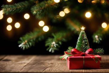 Fototapeta na wymiar Christmas gifts under Christmas tree, vibrant color