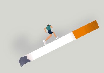 Person running on tobacco 