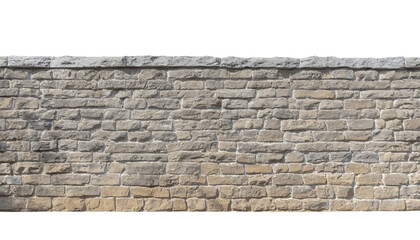 stone wall isolated on a transparent background . cutout or clipping path.	