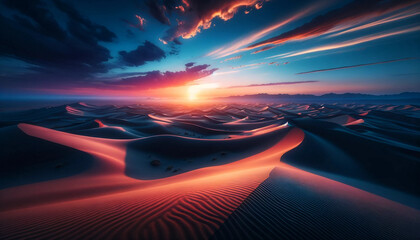A stunning desert landscape at twilight
