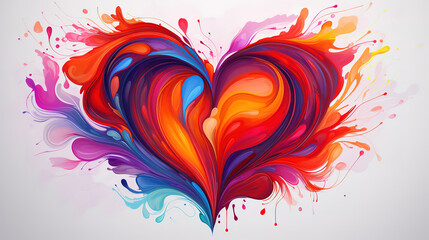 Valentine's day heart logo design, vector illustration. generative ai