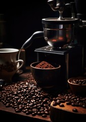 Background wood caffeine dark espresso breakfast coffee brown aroma drink black cup beverage