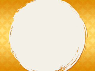 ゴールドの和柄背景フレーム