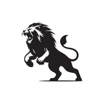 Minimal Lion Stride - A Minimalistic Image Focusing on the Striking Simplicity in a Lion's Aggressive Stride