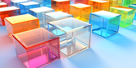 Soft Hues and 3D Brilliance in Glass Cubes